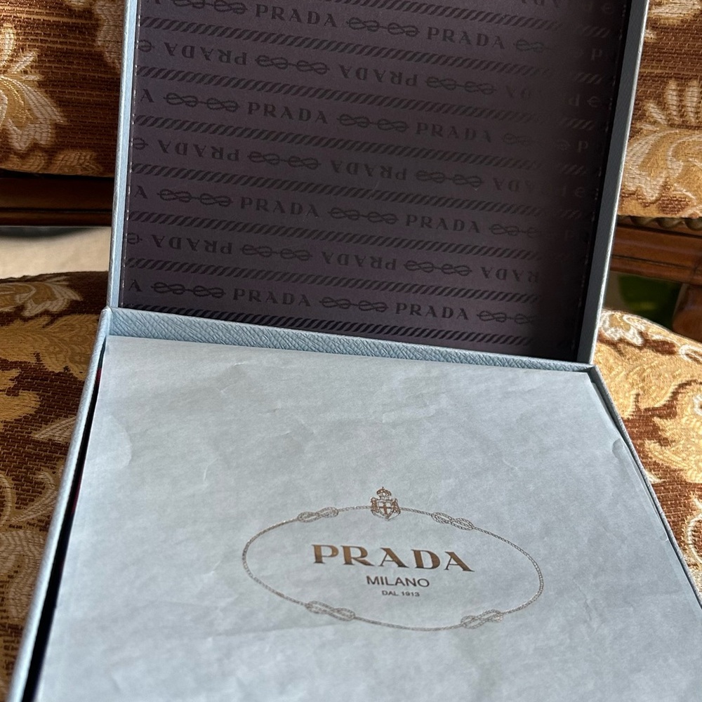 Prada Red and Purple Floral Scarf New W Box Original Wrapping Paper.Authentic - Picture 3 of 9